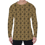 Beige And Black Orthodox Pattern Print Men's Long Sleeve T-Shirt