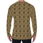 Beige And Black Orthodox Pattern Print Men's Long Sleeve T-Shirt