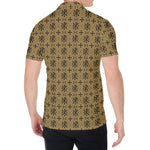 Beige And Black Orthodox Pattern Print Men's Shirt