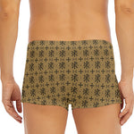 Beige And Black Orthodox Pattern Print Men's Short Boxer Briefs
