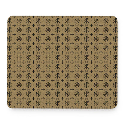Beige And Black Orthodox Pattern Print Mouse Pad