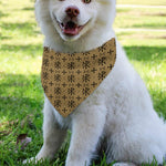 Beige And Black Orthodox Pattern Print Over The Collar Dog Bandana