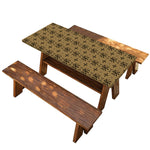 Beige And Black Orthodox Pattern Print Picnic Table Cover