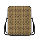Beige And Black Orthodox Pattern Print Rectangular Crossbody Bag