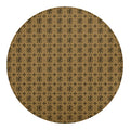 Beige And Black Orthodox Pattern Print Round Blanket