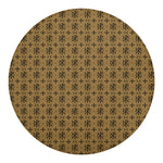 Beige And Black Orthodox Pattern Print Round Blanket