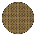 Beige And Black Orthodox Pattern Print Round Floor Mat