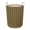 Beige And Black Orthodox Pattern Print Round Laundry Basket