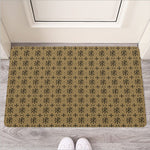 Beige And Black Orthodox Pattern Print Rubber Doormat