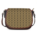 Beige And Black Orthodox Pattern Print Saddle Bag