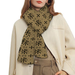 Beige And Black Orthodox Pattern Print Scarf