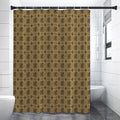 Beige And Black Orthodox Pattern Print Shower Curtain