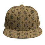 Beige And Black Orthodox Pattern Print Snapback Cap