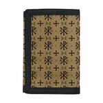 Beige And Black Orthodox Pattern Print Trifold Wallet