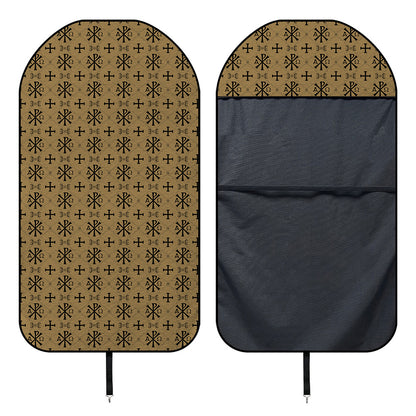 Beige And Black Orthodox Pattern Print Waterproof Car Seat Cover