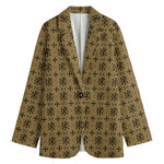 Beige And Black Orthodox Pattern Print Women's Blazer