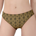Beige And Black Orthodox Pattern Print Women's Panties