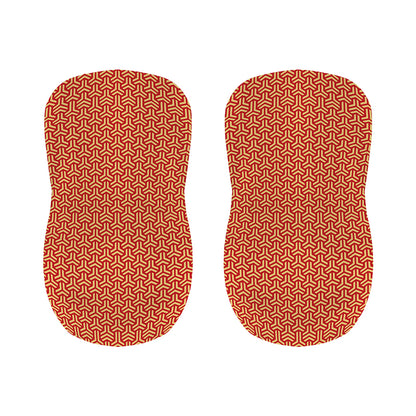 Beige And Red Japanese Pattern Print Bar Stool Covers