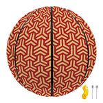 Beige And Red Japanese Pattern Print Basketball