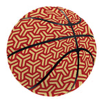 Beige And Red Japanese Pattern Print Basketball