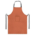 Beige And Red Japanese Pattern Print Bib Apron With Pocket