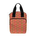 Beige And Red Japanese Pattern Print Bible Tote Bag