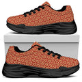 Beige And Red Japanese Pattern Print Black Chunky Shoes
