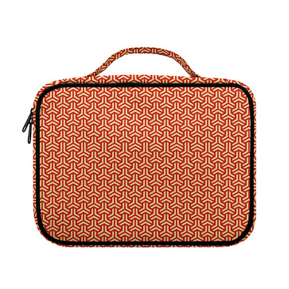 Beige And Red Japanese Pattern Print Briefcase Bible Bag