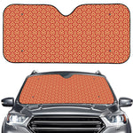 Beige And Red Japanese Pattern Print Car Windshield Sun Shade