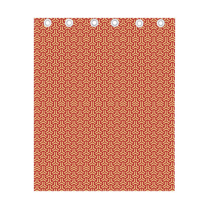 Beige And Red Japanese Pattern Print Curtain