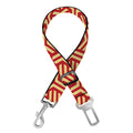 Beige And Red Japanese Pattern Print Dog Seat Belt