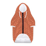 Beige And Red Japanese Pattern Print Dog Zip Up Hoodie