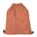 Beige And Red Japanese Pattern Print Drawstring Bag