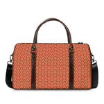 Beige And Red Japanese Pattern Print Duffle Bag