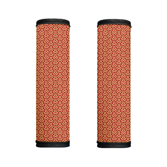 Beige And Red Japanese Pattern Print Handle Covers