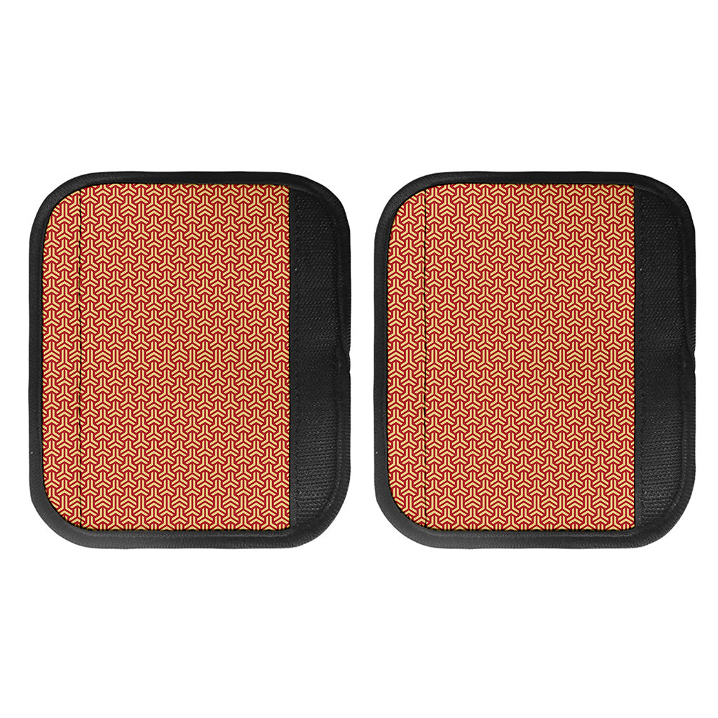Beige And Red Japanese Pattern Print Handle Covers