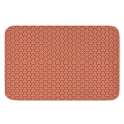 Beige And Red Japanese Pattern Print Indoor Door Mat