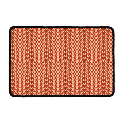 Beige And Red Japanese Pattern Print Kitchen Mat