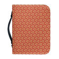 Beige And Red Japanese Pattern Print Leather Bible Cover