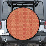 Beige And Red Japanese Pattern Print Leather Spare Tire Cover