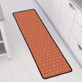 Beige And Red Japanese Pattern Print Long Kitchen Mat