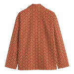 Beige And Red Japanese Pattern Print Men's Blazer