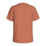 Beige And Red Japanese Pattern Print Men's Sports T-Shirt