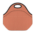 Beige And Red Japanese Pattern Print Neoprene Lunch Bag