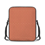 Beige And Red Japanese Pattern Print Rectangular Crossbody Bag