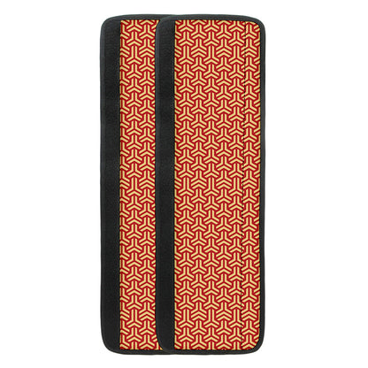Beige And Red Japanese Pattern Print Refrigerator Handle Covers