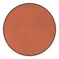 Beige And Red Japanese Pattern Print Round Floor Mat