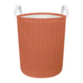 Beige And Red Japanese Pattern Print Round Laundry Basket