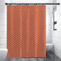 Beige And Red Japanese Pattern Print Shower Curtain