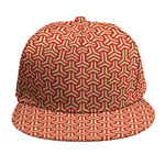 Beige And Red Japanese Pattern Print Snapback Cap